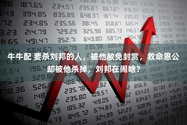 牛牛配 要杀刘邦的人，被他赦免封赏，救命恩公却被他杀掉，刘邦在闹啥？