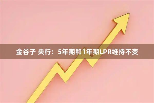金谷子 央行：5年期和1年期LPR维持不变