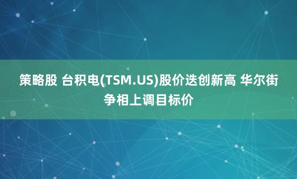 策略股 台积电(TSM.US)股价迭创新高 华尔街争相上调目标价